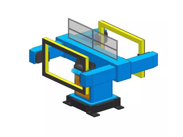 Three-axis vertical rotary displacement machine